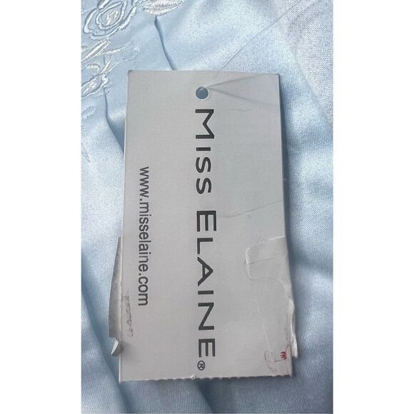 MISS ELAINE Women's Embroidered Button-Front Nightgown in Turquoise NWT Size XL - Picture 7 of 8